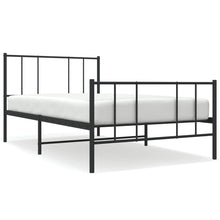 Bedframe Met Hoofd- En Voeteneinde Metaal 90 x 190 cm Zwart met hoofdbord & voetbord