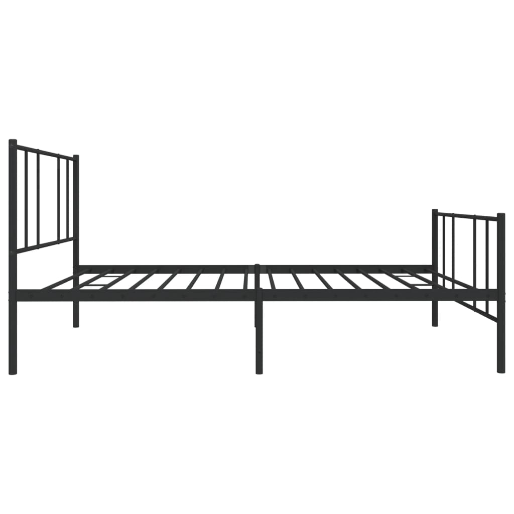 Bedframe Met Hoofd- En Voeteneinde Metaal 90 x 190 cm Zwart met hoofdbord & voetbord