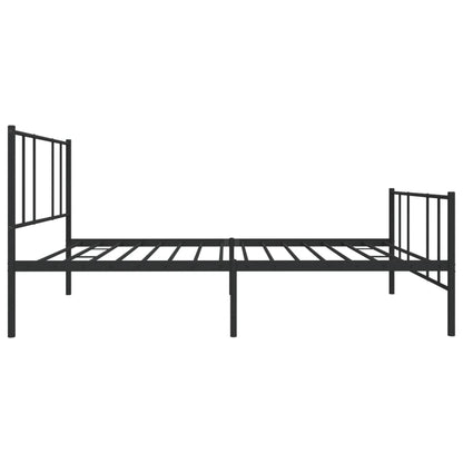 Bedframe Met Hoofd- En Voeteneinde Metaal 90 x 190 cm Zwart met hoofdbord & voetbord