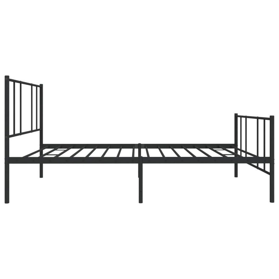 Bedframe Met Hoofd- En Voeteneinde Metaal 90 x 190 cm Zwart met hoofdbord & voetbord