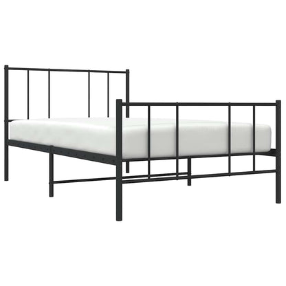 Bedframe met hoofd- en voeteneinde metaal zwart 100x190 cm