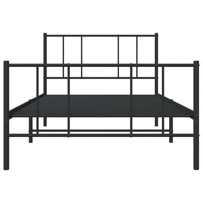 Bedframe met hoofd- en voeteneinde metaal zwart 100x190 cm
