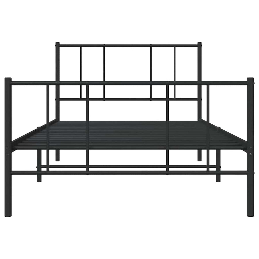 Bedframe met hoofd- en voeteneinde metaal zwart 100x190 cm