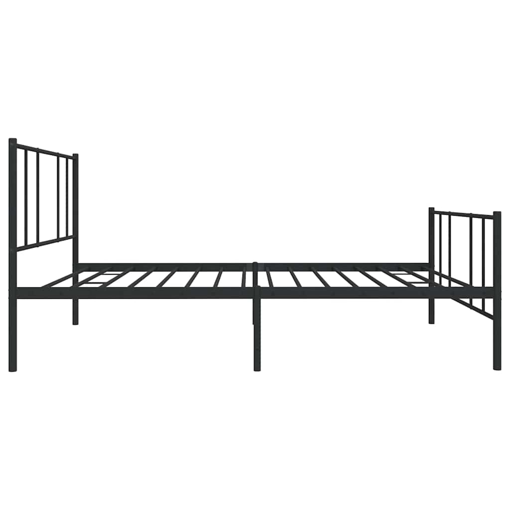 Bedframe met hoofd- en voeteneinde metaal zwart 100x190 cm