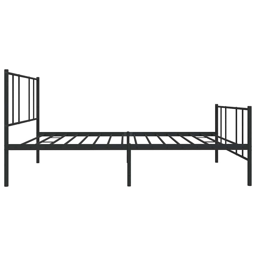 Bedframe met hoofd- en voeteneinde metaal zwart 100x190 cm