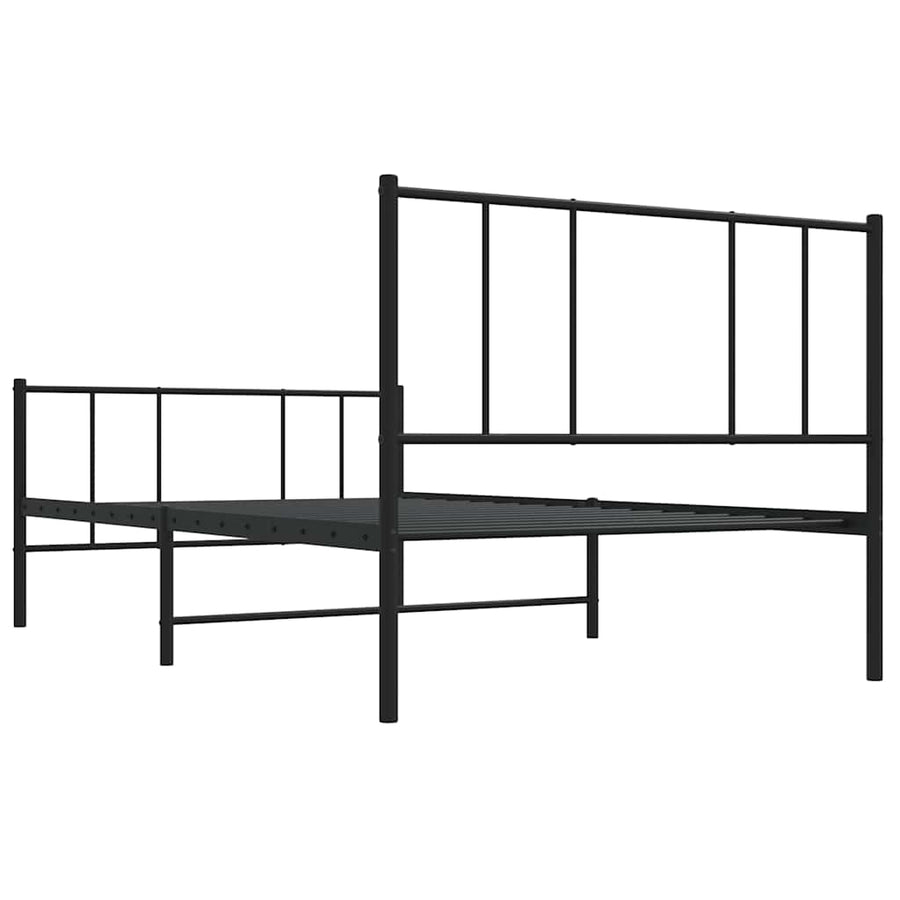 Bedframe met hoofd- en voeteneinde metaal zwart 100x190 cm