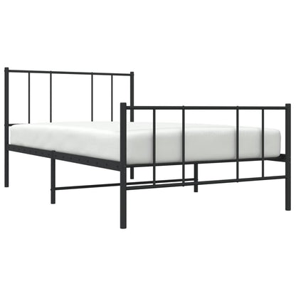 Bedframe met hoofd- en voeteneinde metaal zwart 100x200 cm