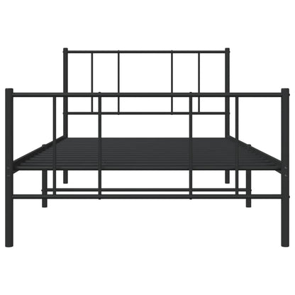 Bedframe met hoofd- en voeteneinde metaal zwart 100x200 cm