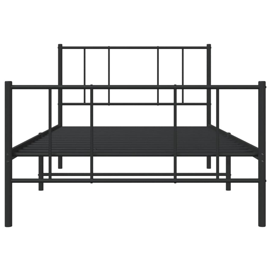 Bedframe met hoofd- en voeteneinde metaal zwart 100x200 cm
