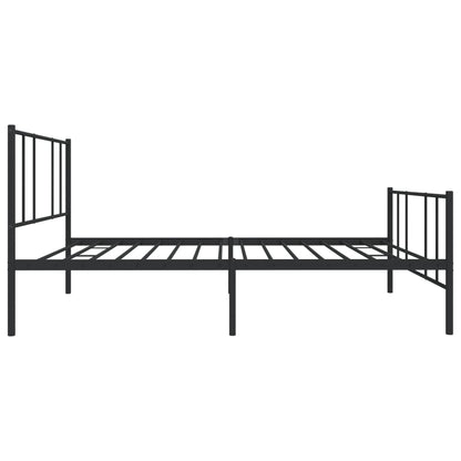 Bedframe met hoofd- en voeteneinde metaal zwart 100x200 cm