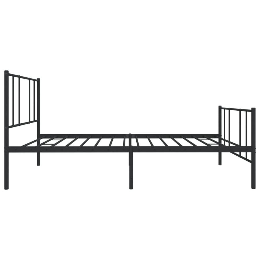 Bedframe met hoofd- en voeteneinde metaal zwart 100x200 cm