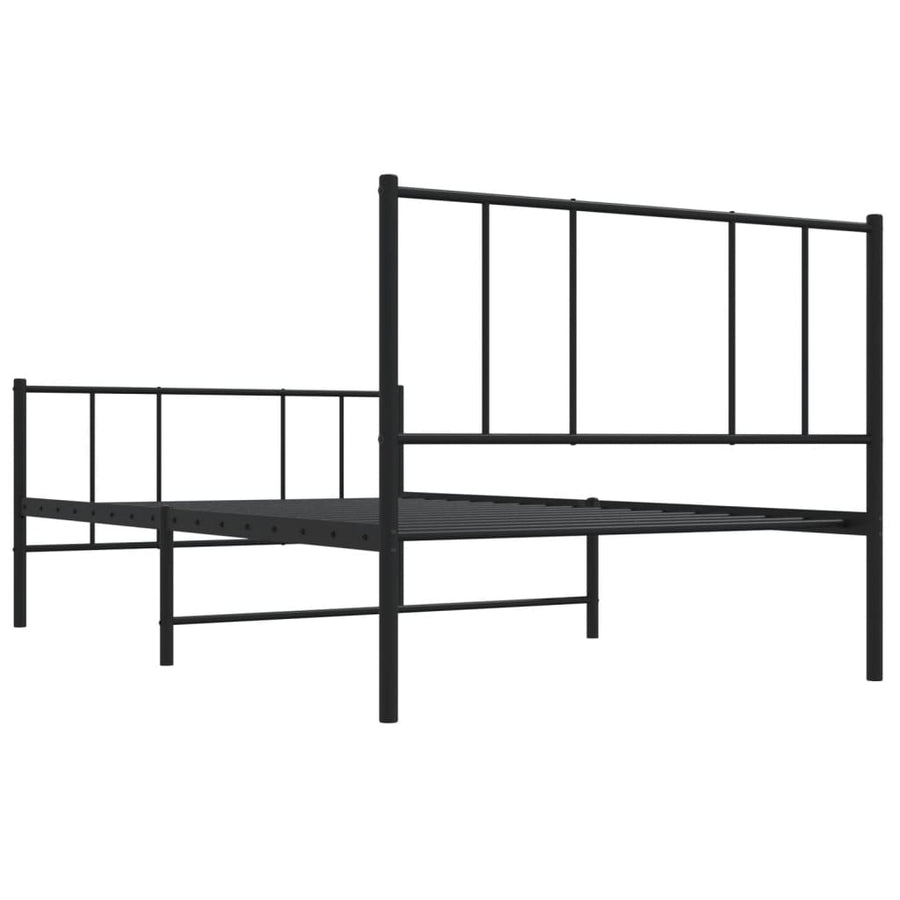 Bedframe met hoofd- en voeteneinde metaal zwart 100x200 cm