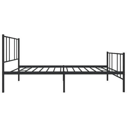 Bedframe Met Hoofd- En Voeteneinde Metaal 107 x 203 cm Zwart met hoofdbord & voetbord
