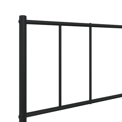 Bedframe Met Hoofd- En Voeteneinde Metaal 107 x 203 cm Zwart met hoofdbord & voetbord