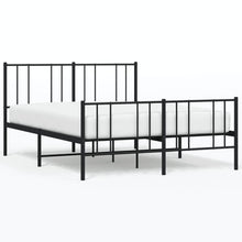 Bedframe Met Hoofd- En Voeteneinde Metaal 120 x 190 cm Zwart met hoofdbord & voetbord