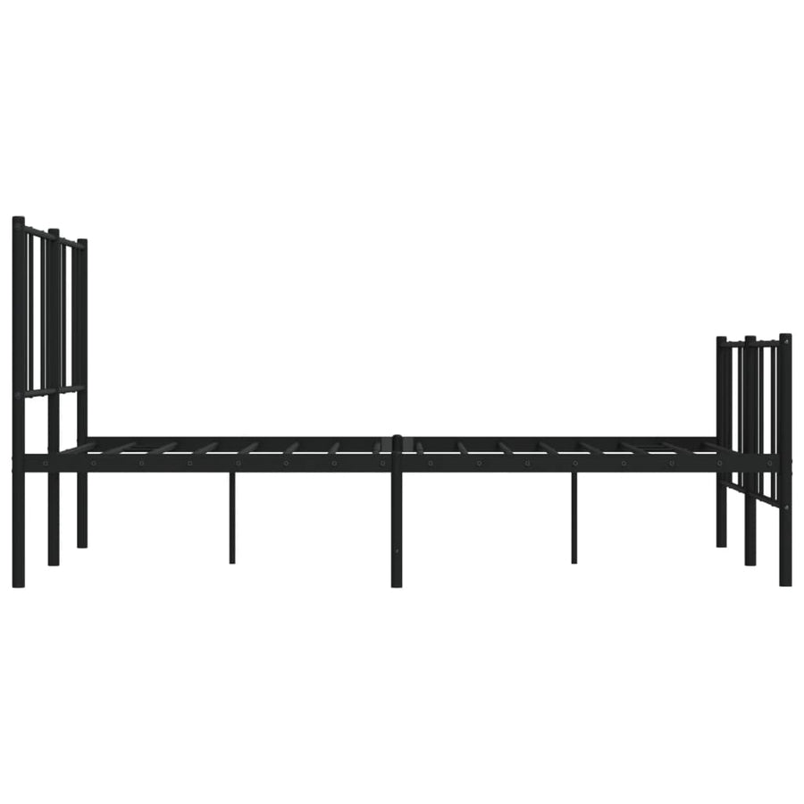 Bedframe Met Hoofd- En Voeteneinde Metaal 120 x 190 cm Zwart met hoofdbord & voetbord