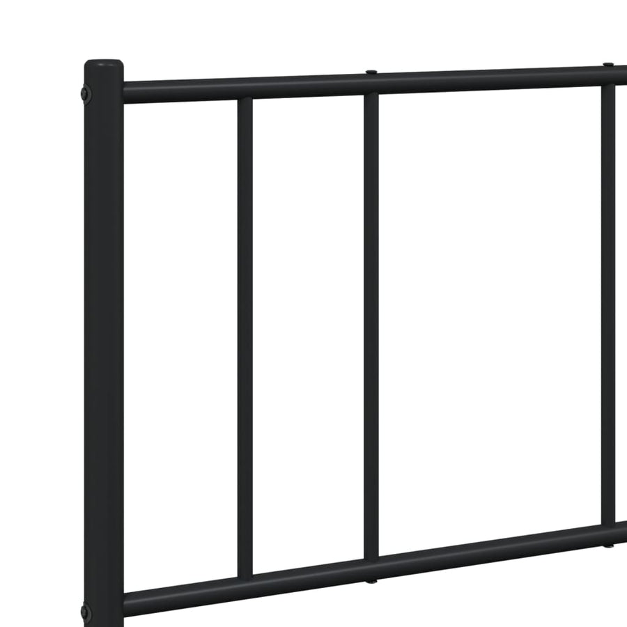 Bedframe Met Hoofd- En Voeteneinde Metaal 120 x 190 cm Zwart met hoofdbord & voetbord
