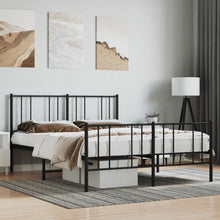 Bedframe Met Hoofd- En Voeteneinde Metaal 120 x 190 cm Zwart met hoofdbord & voetbord