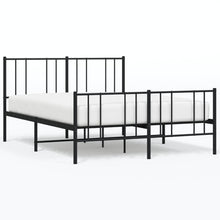 Bedframe Met Hoofd- En Voeteneinde Metaal 120 x 200 cm Zwart met hoofdbord & voetbord