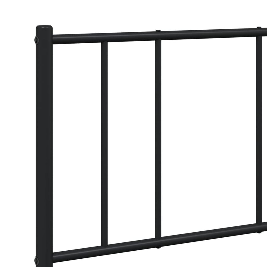 Bedframe Met Hoofd- En Voeteneinde Metaal 120 x 200 cm Zwart met hoofdbord & voetbord
