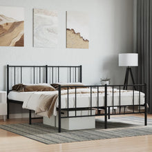 Bedframe Met Hoofd- En Voeteneinde Metaal 120 x 200 cm Zwart met hoofdbord & voetbord