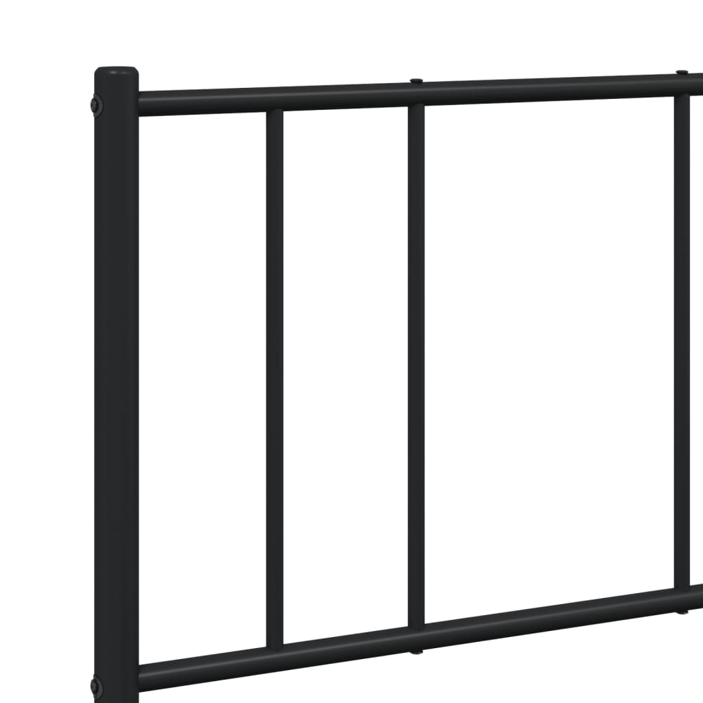 Bedframe Met Hoofd- En Voeteneinde Metaal 140 x 190 cm Zwart met hoofdbord & voetbord