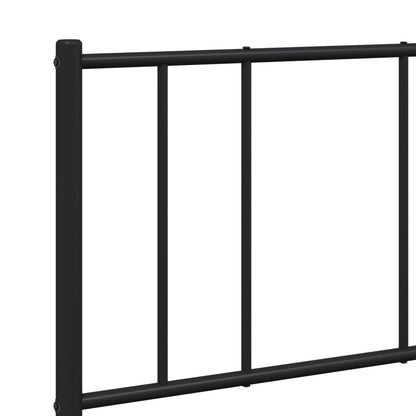 Bedframe Met Hoofd- En Voeteneinde Metaal 140 x 190 cm Zwart met hoofdbord & voetbord