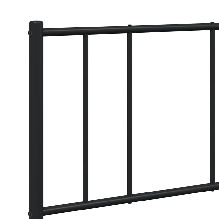 Bedframe Met Hoofd- En Voeteneinde Metaal 140 x 190 cm Zwart met hoofdbord & voetbord