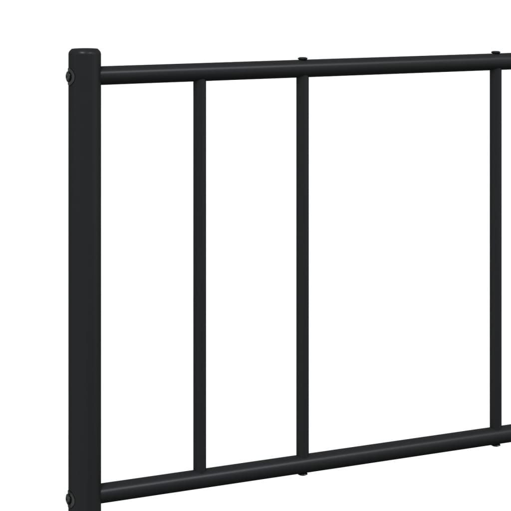 Bedframe Met Hoofd- En Voeteneinde Metaal 140 x 200 cm Zwart met hoofdbord & voetbord