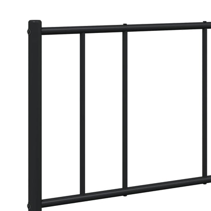 Bedframe Met Hoofd- En Voeteneinde Metaal 140 x 200 cm Zwart met hoofdbord & voetbord