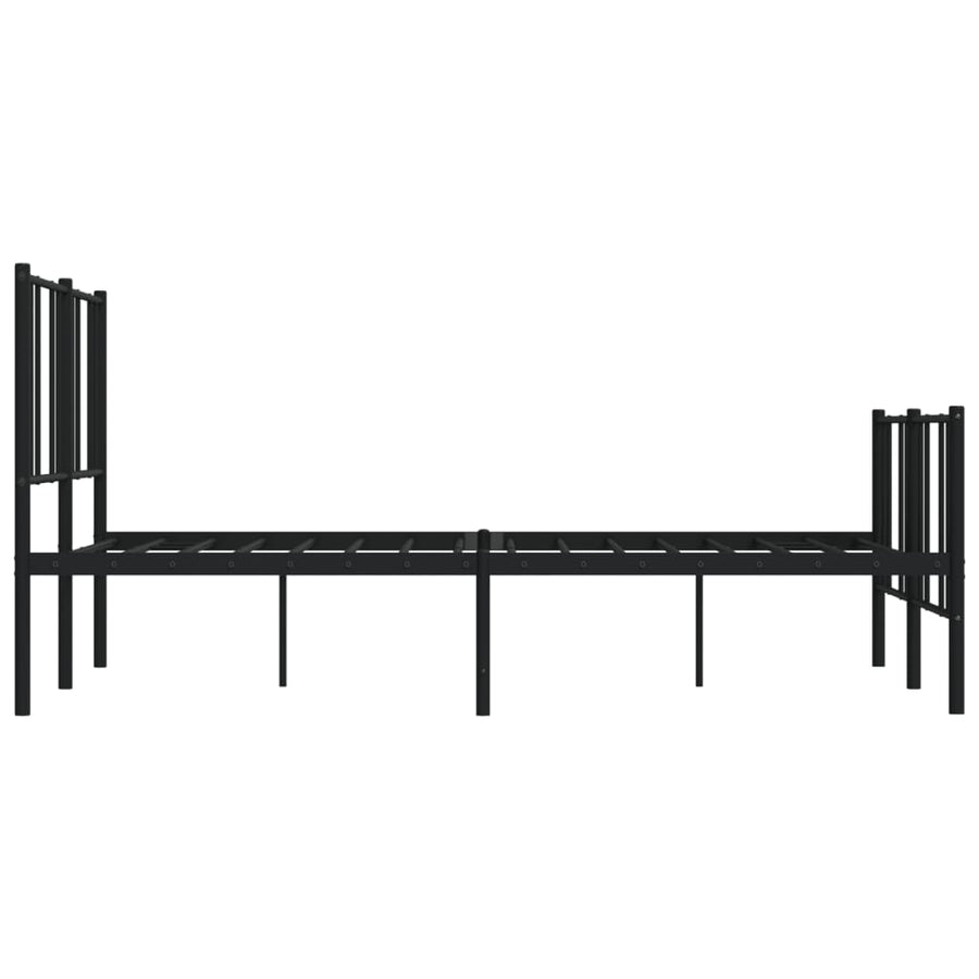 Bedframe Met Hoofd- En Voeteneinde Metaal 150 x 200 cm Zwart met hoofdbord & voetbord