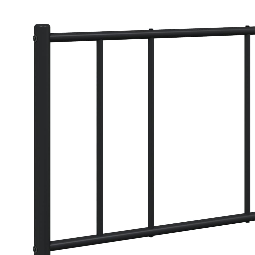 Bedframe Met Hoofd- En Voeteneinde Metaal 150 x 200 cm Zwart met hoofdbord & voetbord