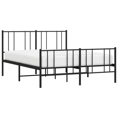 Bedframe Met Hoofd- En Voeteneinde Metaal 160 x 200 cm Zwart met hoofdbord & voetbord