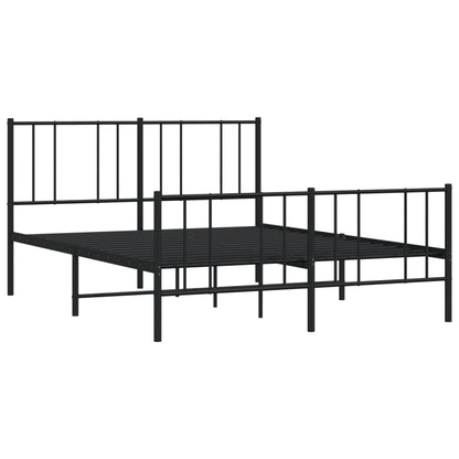 Bedframe Met Hoofd- En Voeteneinde Metaal 160 x 200 cm Zwart met hoofdbord & voetbord