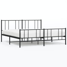 Bedframe Met Hoofd- En Voeteneinde Metaal 180 x 200 cm Zwart met hoofdbord & voetbord