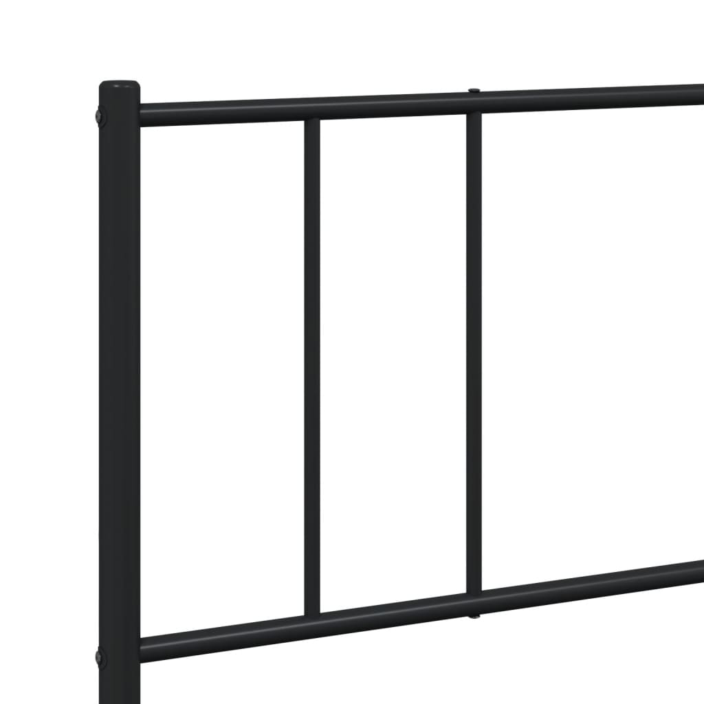Bedframe Met Hoofd- En Voeteneinde Metaal 180 x 200 cm Zwart met hoofdbord & voetbord