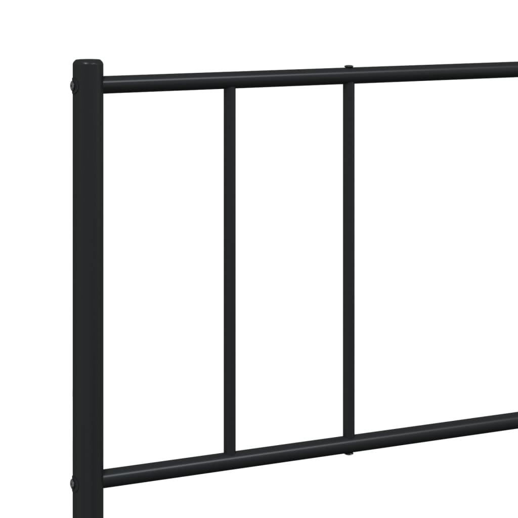 Bedframe Met Hoofd- En Voeteneinde Metaal 183 x 213 cm Zwart met hoofdbord & voetbord