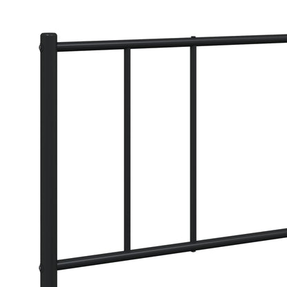 Bedframe Met Hoofd- En Voeteneinde Metaal 183 x 213 cm Zwart met hoofdbord & voetbord