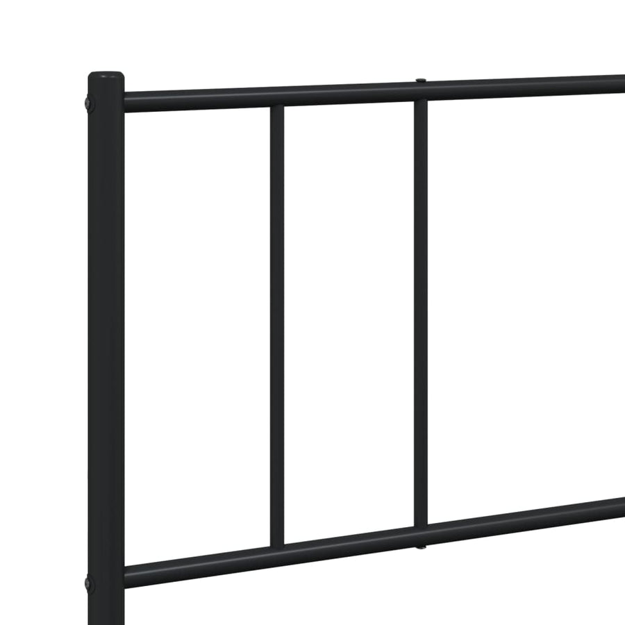 Bedframe Met Hoofd- En Voeteneinde Metaal 183 x 213 cm Zwart met hoofdbord & voetbord