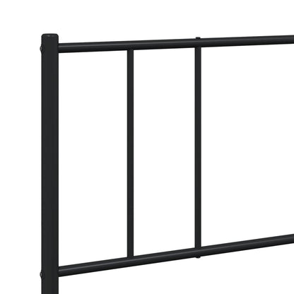 Bedframe Met Hoofd- En Voeteneinde Metaal 193 x 203 cm Zwart met hoofdbord & voetbord