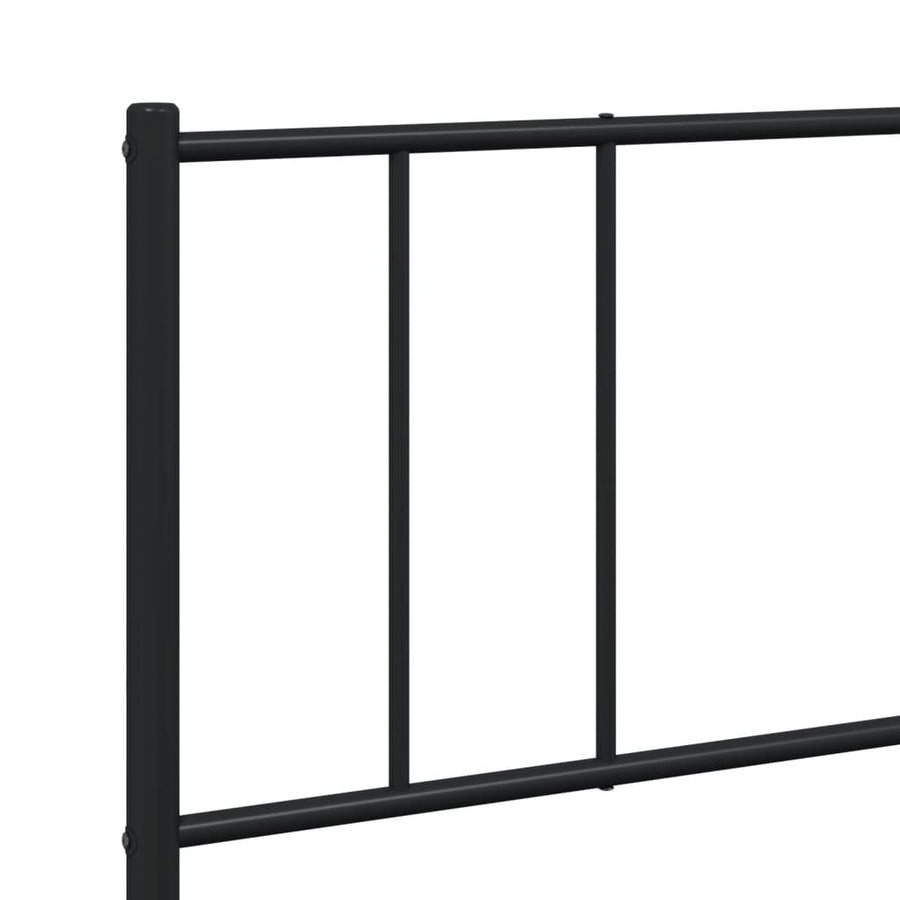 Bedframe Met Hoofd- En Voeteneinde Metaal 193 x 203 cm Zwart met hoofdbord & voetbord