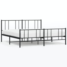 Bedframe Met Hoofd- En Voeteneinde Metaal 200 x 200 cm Zwart met hoofdbord & voetbord