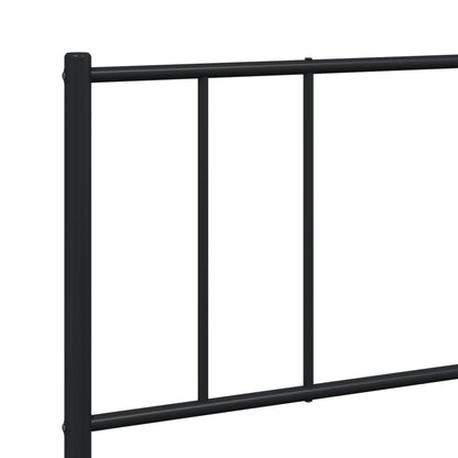 Bedframe Met Hoofd- En Voeteneinde Metaal 200 x 200 cm Zwart met hoofdbord & voetbord