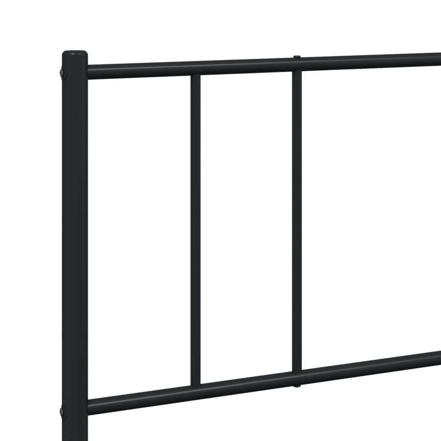 Bedframe Met Hoofd- En Voeteneinde Metaal 200 x 200 cm Zwart met hoofdbord & voetbord