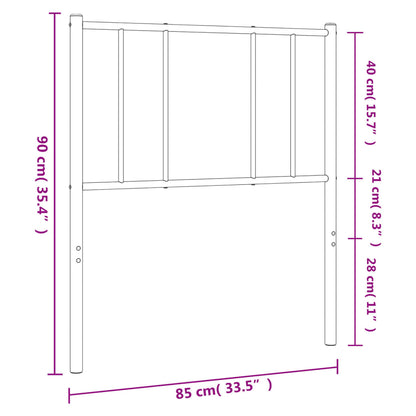 Hoofdbord Metaal Zwart 80 Cm