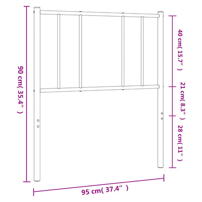 Hoofdbord 90 Cm Metaal Zwart