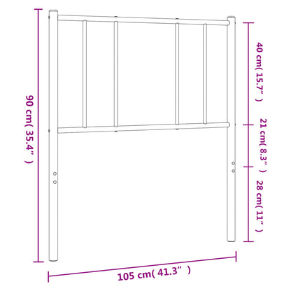 Hoofdbord Metaal Zwart 100 Cm