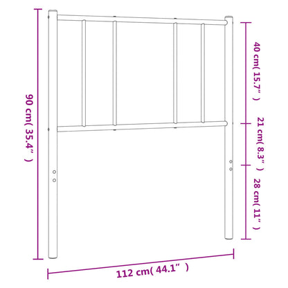 Hoofdbord metaal 107 cm zwart