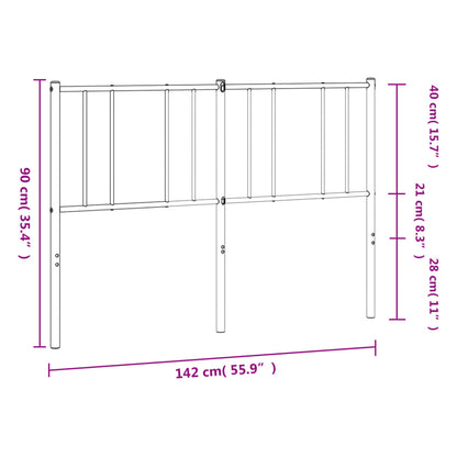 Hoofdbord 135 Cm Metaal Zwart