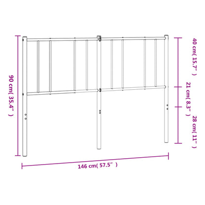 Hoofdbord Metaal Zwart 140 Cm